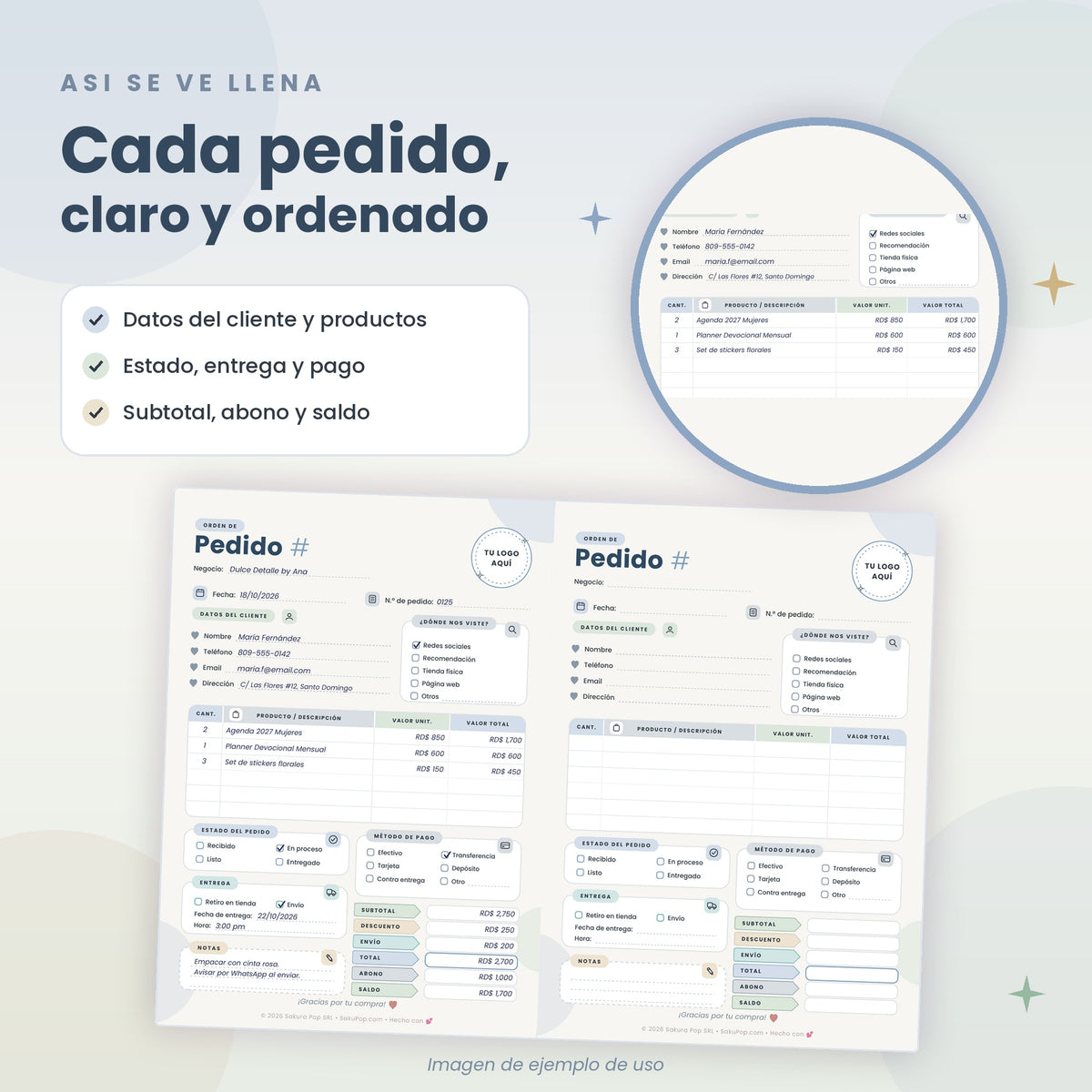 Plantilla de Pedidos A4 | Control de Órdenes para Negocios y Emprendedores PDF