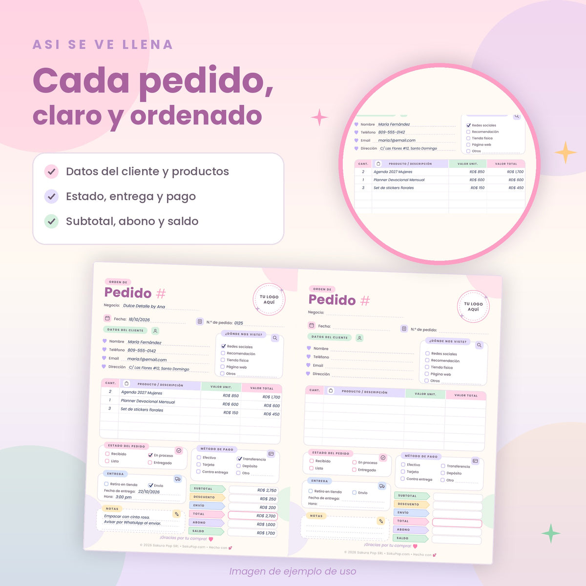 Plantilla de Pedidos A4 | Control de Órdenes para Negocios y Emprendedores PDF