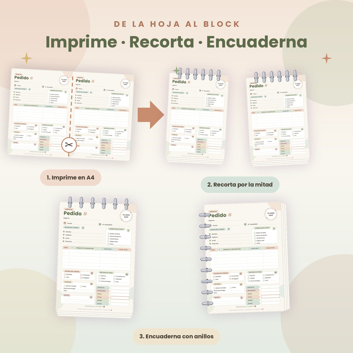 Plantilla de Pedidos A4 | Control de Órdenes para Negocios y Emprendedores PDF