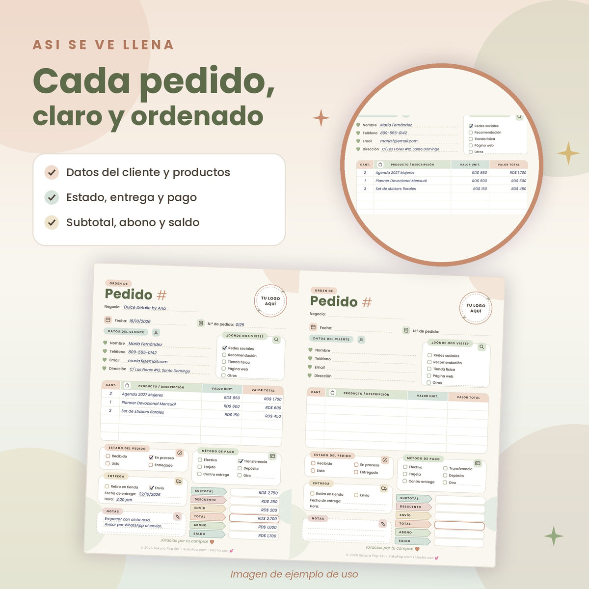 Plantilla de Pedidos A4 | Control de Órdenes para Negocios y Emprendedores PDF