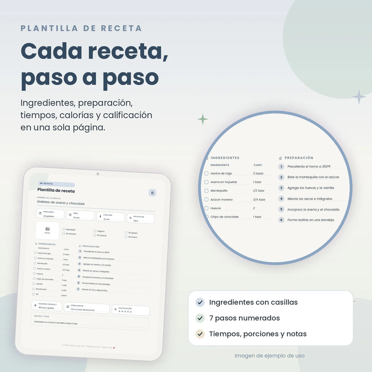 Anotador de Recetas Imprimible PDF | Recetario Digital y Planificador de Comidas