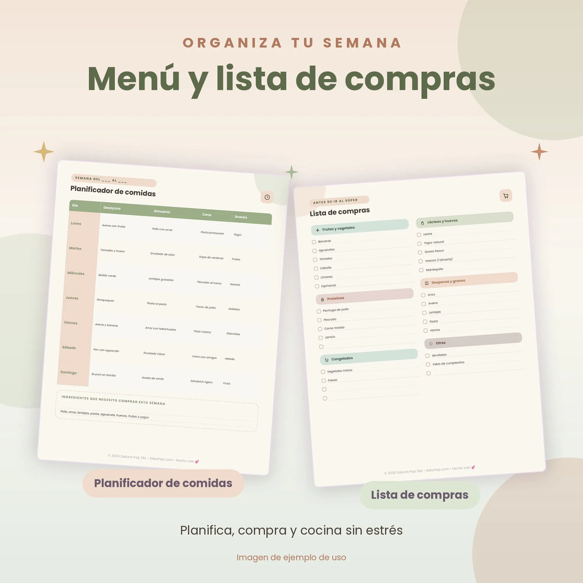Anotador de Recetas Imprimible PDF | Recetario Digital y Planificador de Comidas