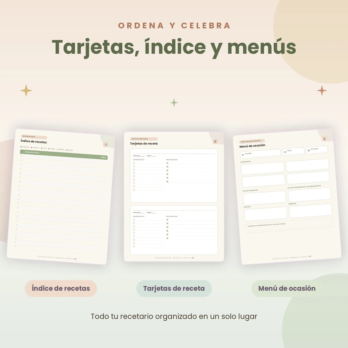 Anotador de Recetas Imprimible PDF | Recetario Digital y Planificador de Comidas