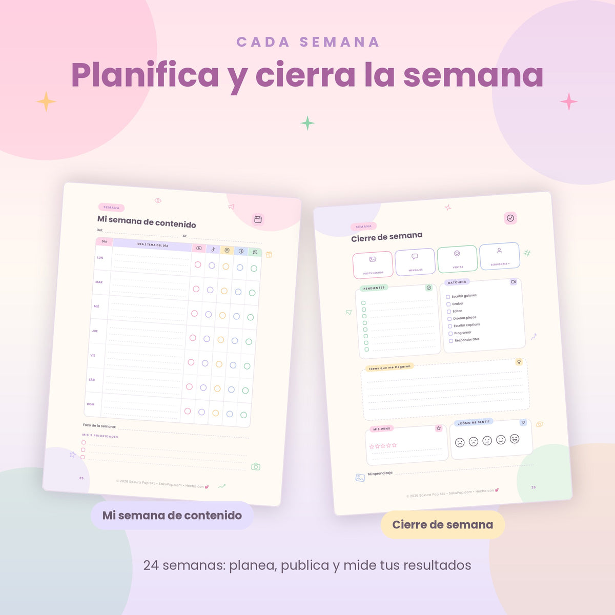 Planner de Contenido para Redes Sociales A4 | Organiza, Crea y Vende Más