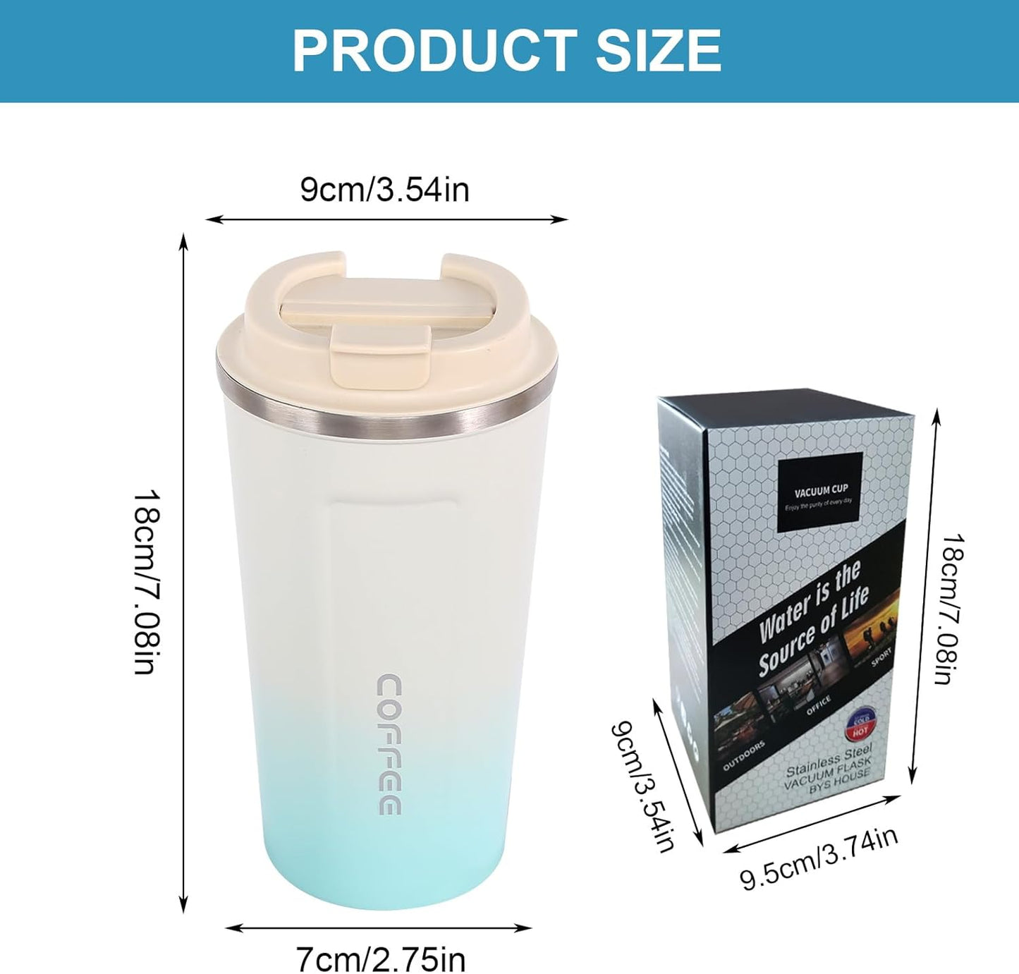 Vaso de Café de Viaje de Acero Inoxidable Hoxxu – 17 oz