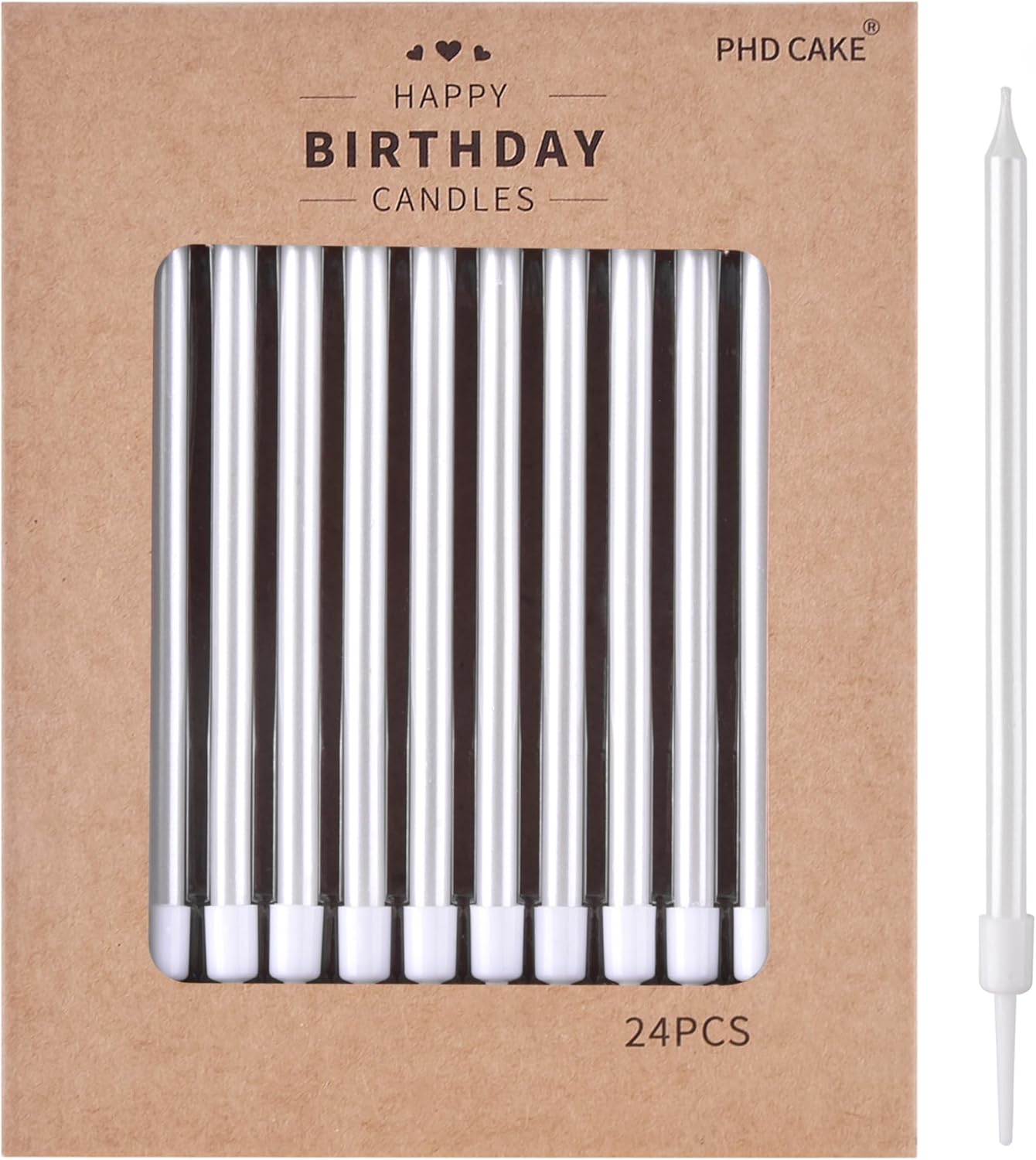 🎂 Velas Largas de colores PHD CAKE (24 piezas) 🩵💚💛🩷💜❤️🧡🖤