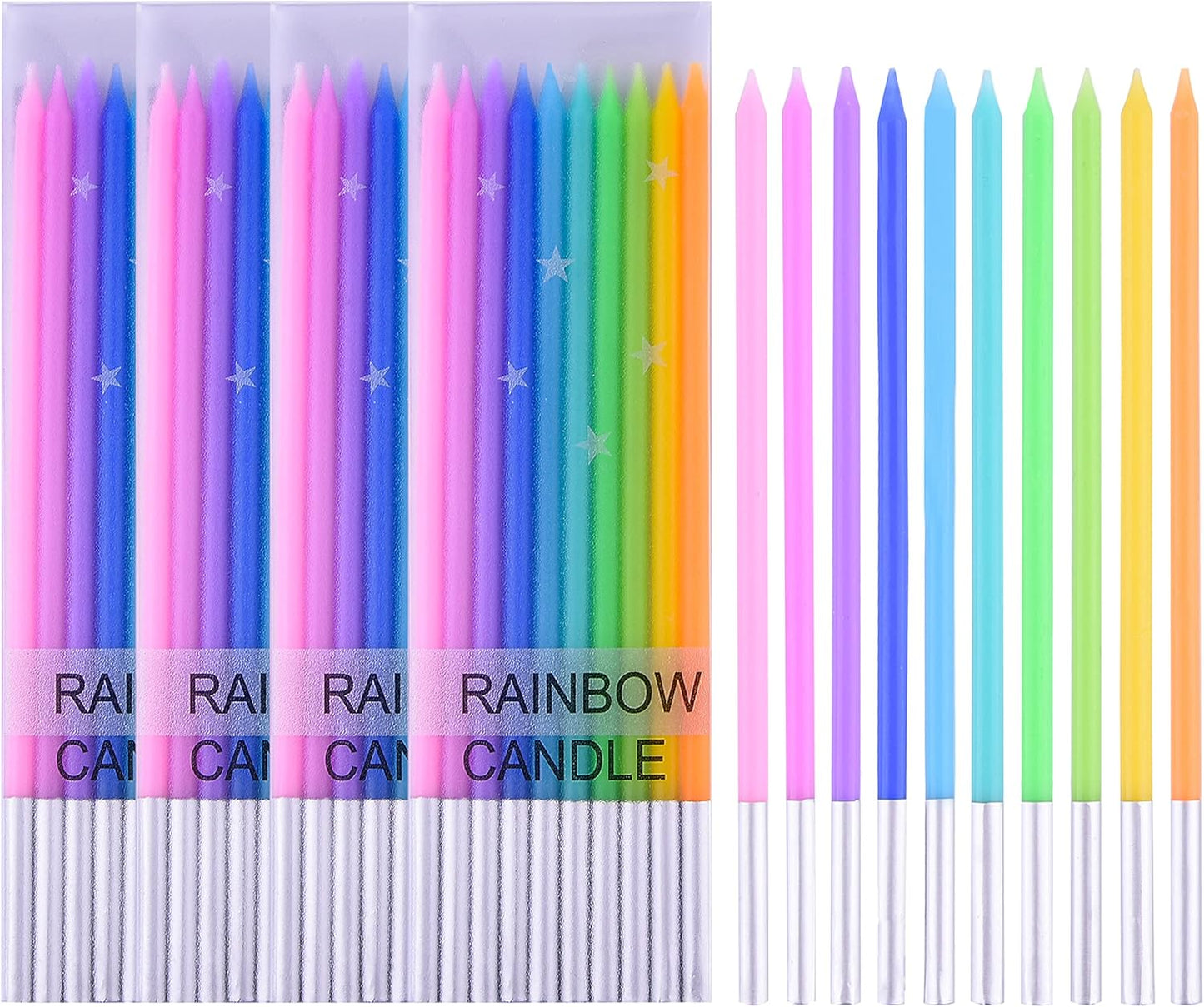 🎂 Velas Largas de colores PHD CAKE (24 piezas) 🩵💚💛🩷💜❤️🧡🖤