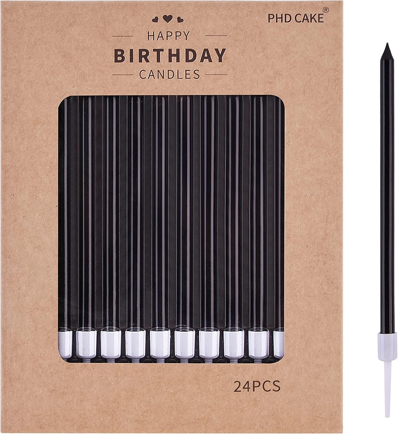 🎂 Velas Largas de colores PHD CAKE (24 piezas) 🩵💚💛🩷💜❤️🧡🖤