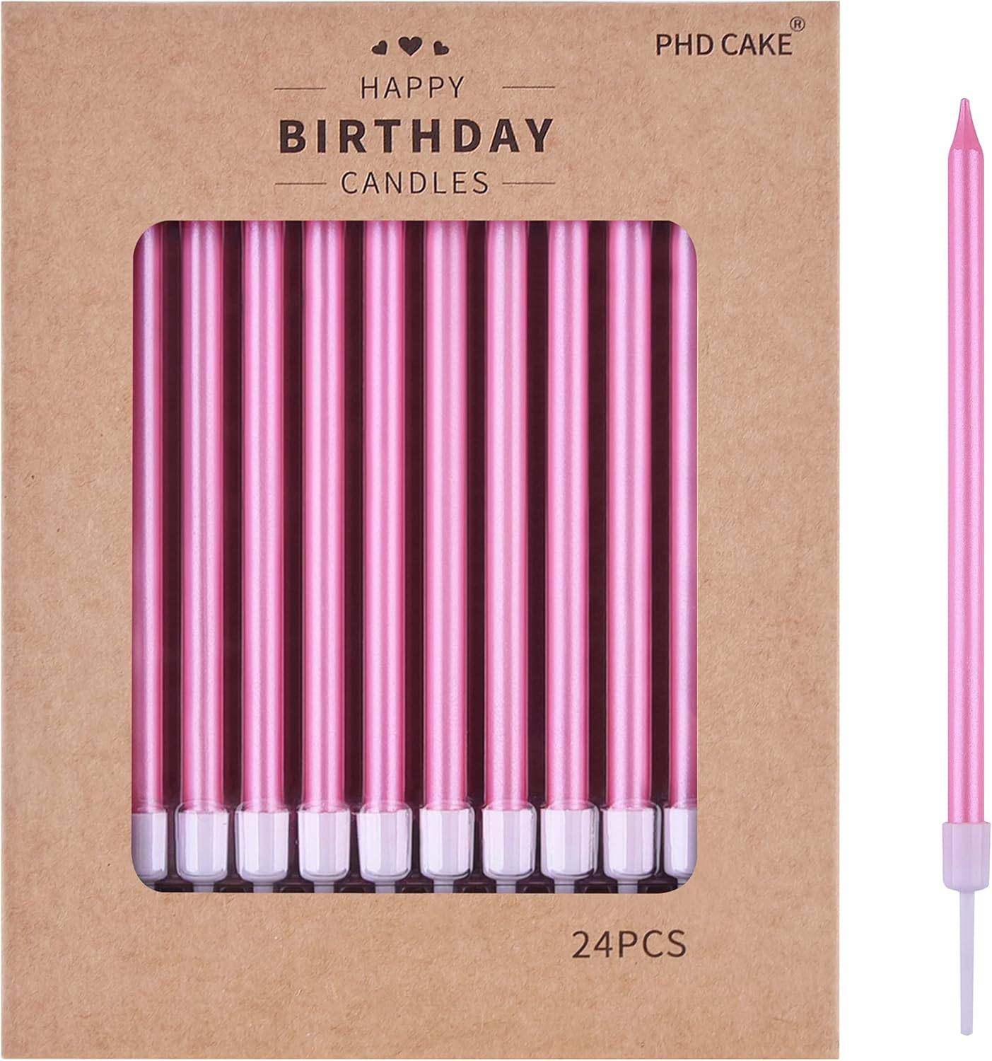 🎂 Velas Largas de colores PHD CAKE (24 piezas) 🩵💚💛🩷💜❤️🧡🖤