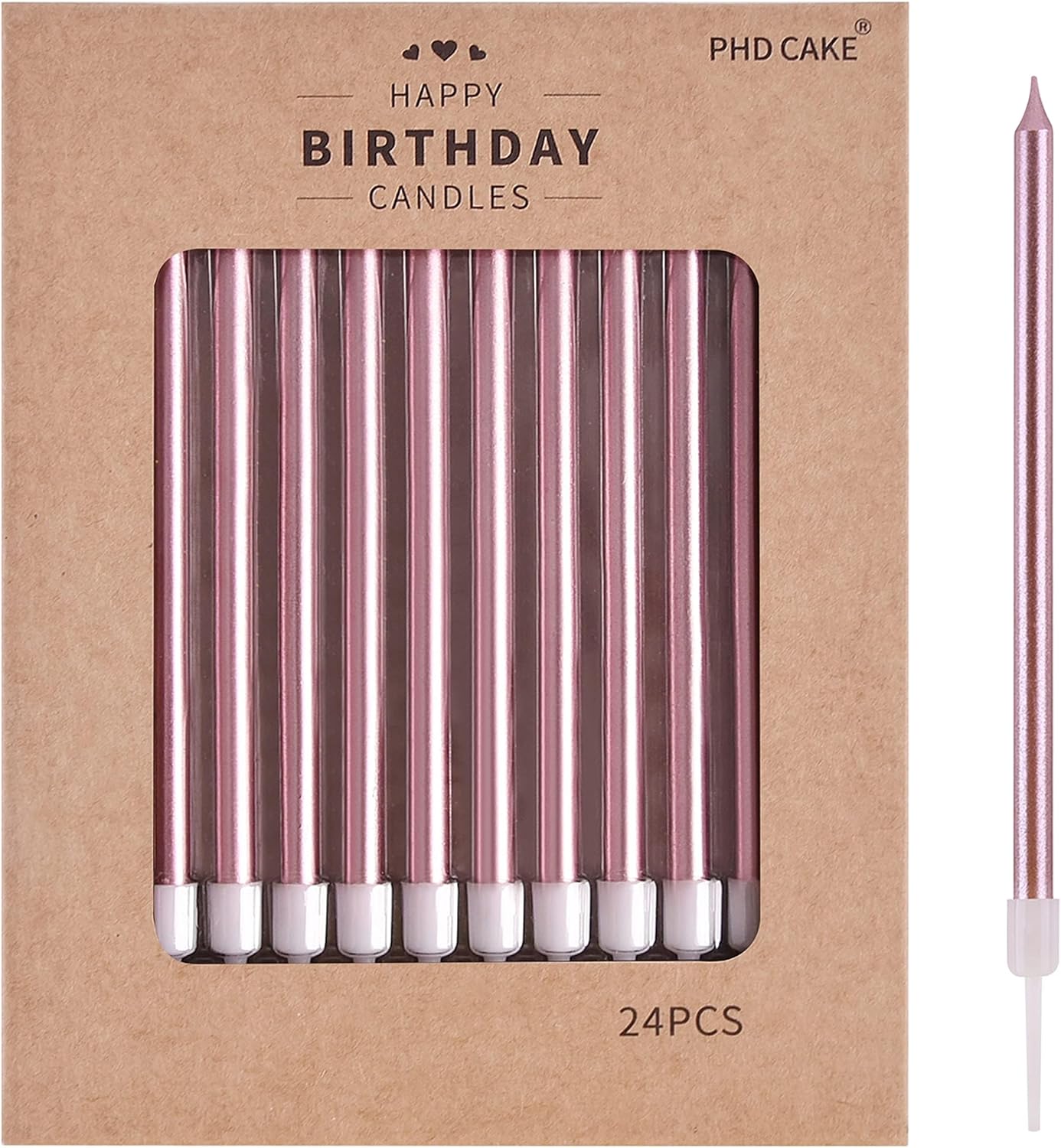 🎂 Velas Largas de colores PHD CAKE (24 piezas) 🩵💚💛🩷💜❤️🧡🖤